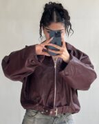 کاپشن چرم اوور سایز 234199