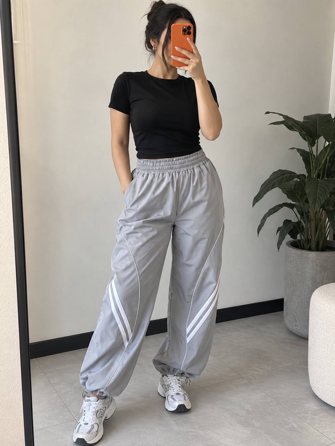 شلوار شمعی طوسی 237251